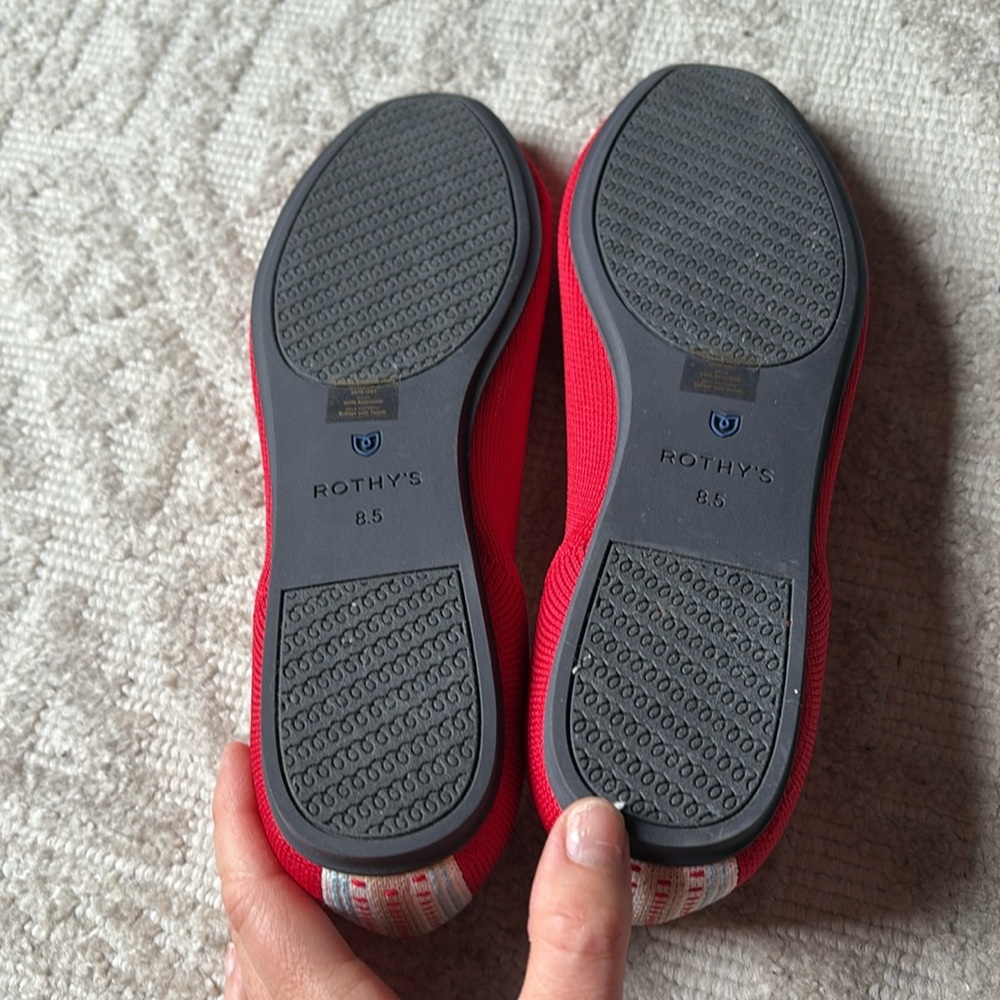 New Red Rothy’s Square-toe Ballet Flats - Picture 2 of 2